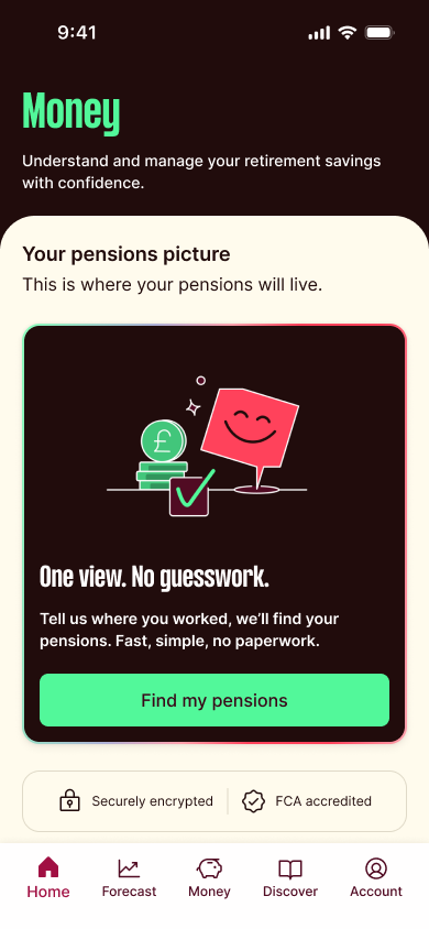 JUST app screen